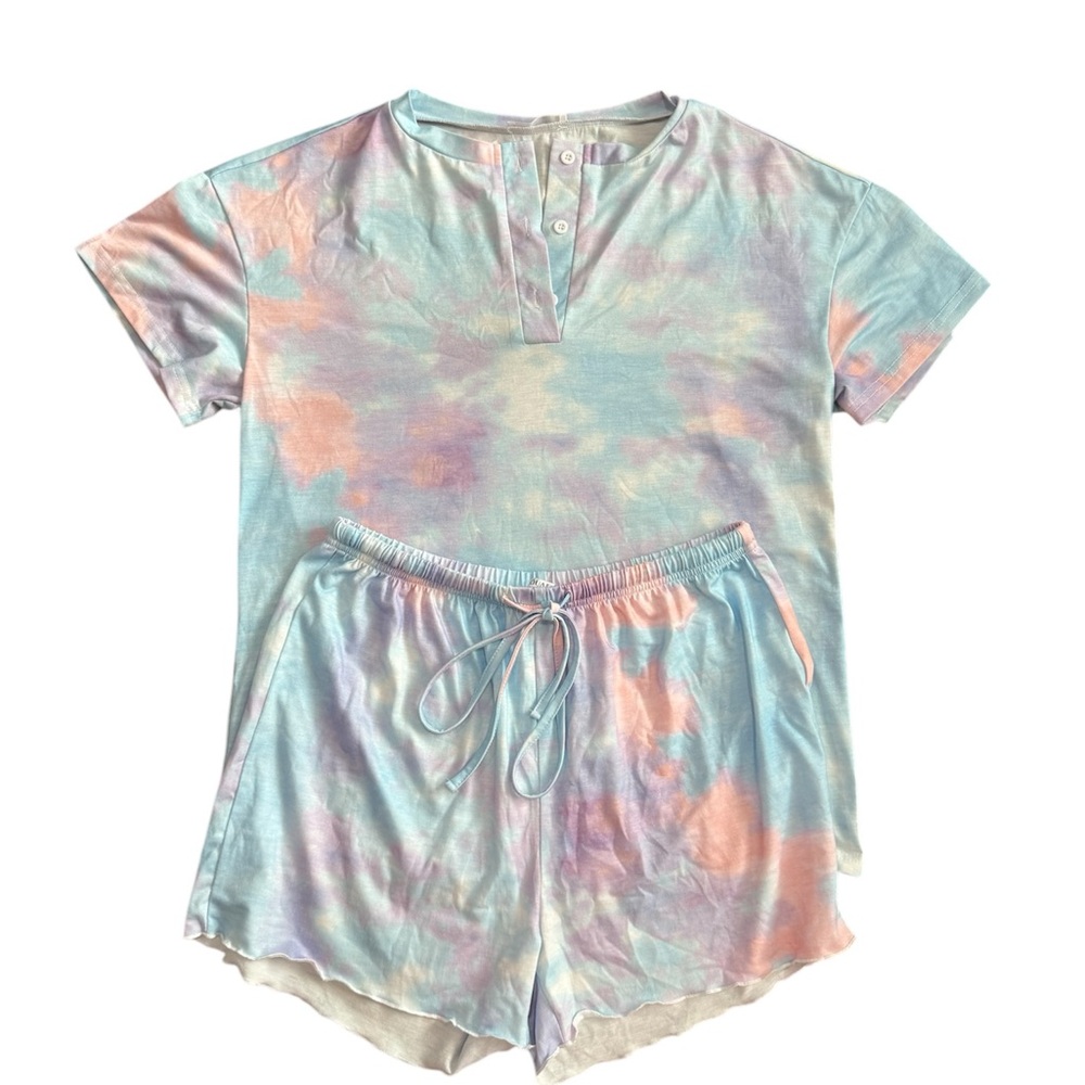 Pastel Watercolor Tie-Dye Lounge Set - Size S